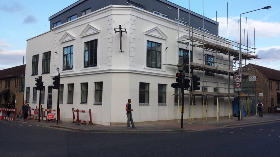 Commercial refurbishment of a corner building